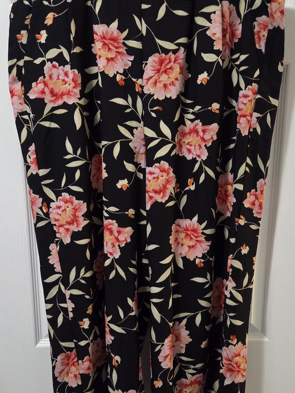 torrid Black Cropped Pants with Pink Floral Print
